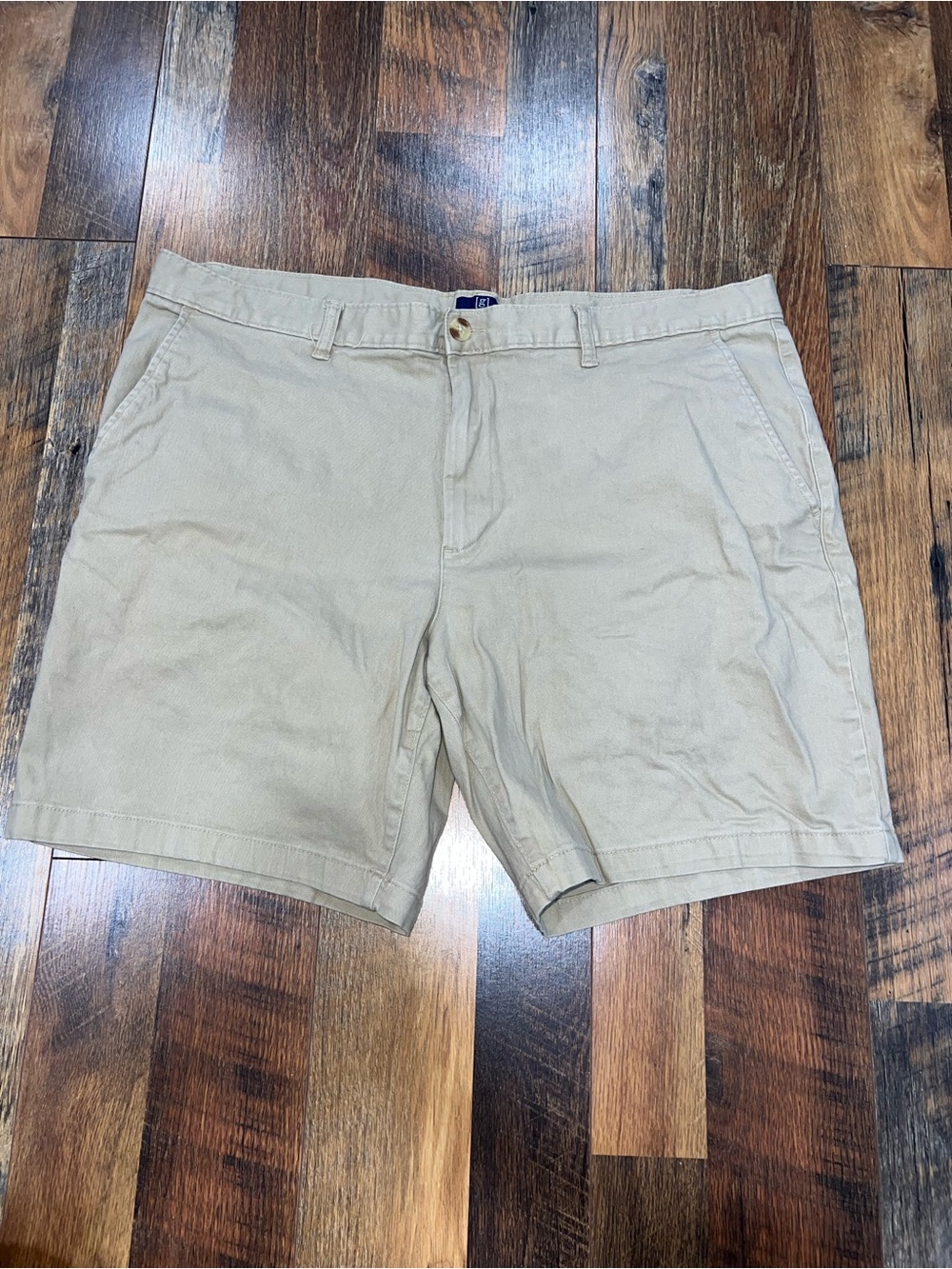 George Beige Flat Front Chino Shorts